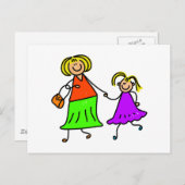 Mutter und Tochter Postkarte (Vorne/Hinten)