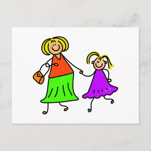 Mutter und Tochter Postkarte (Vorderseite)