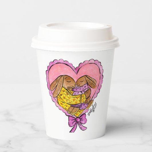 Mutter und Tochter Rabbit Papier Cups Babydusche Pappbecher (Vorderseite)