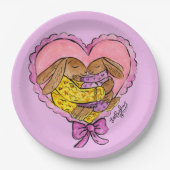 Mutter und Tochter Rabbit Party Teller Babydusche (Vorderseite)