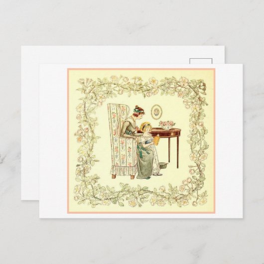 Mutter und Tochter Reading Postkarte (Vorne/Hinten)