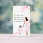 Mutter und Tochter rosa Herzsilhouette Acrylschild (Neutral)