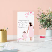 Mutter und Tochter rosa Herzsilhouette Acrylschild (Hochzeit)
