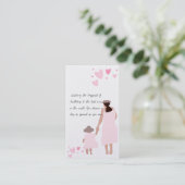 Mutter und Tochter rosa Herzsilhouette Begleitkarte (Stehend Vorderseite)