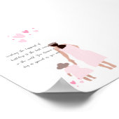 Mutter und Tochter rosa Herzsilhouette Poster (Ecke)