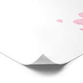 Mutter und Tochter rosa Herzsilhouette Poster (Ecke)