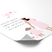 Mutter und Tochter rosa Herzsilhouette Poster (Ecke)