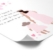 Mutter und Tochter rosa Herzsilhouette Poster (Ecke)