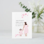 Mutter und Tochter rosa Herzsilhouette Postkarte (Stehend Vorderseite)