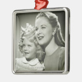 Mutter und Tochter Silbernes Ornament (Links)