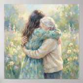 Mutter und Tochter umarmen Kunstposter Poster (Vorne)