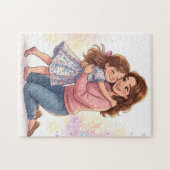 Mutter und Tochter umarmen Puzzle (Horizontal)