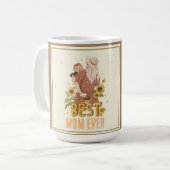 "Mutter und Tochter unter Sonnenblumen in Boho Kaffeetasse (Vorderseite Links)
