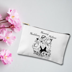 Mutter und Tochter verbinden Kunst mit Namen Zubehörtasche