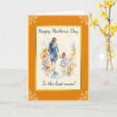 Mutter und Tochter von Aquarellen Karte (Gelbe Blume)