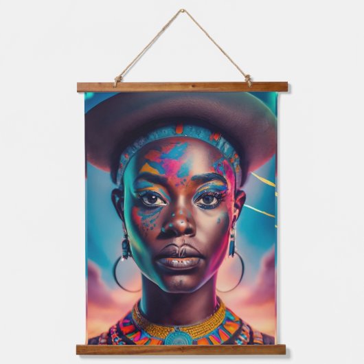 Mutter und Tochter Wandteppich Mit Holzrahmen (Vorderseite)