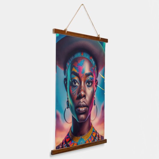 Mutter und Tochter Wandteppich Mit Holzrahmen (Gewinkelt)