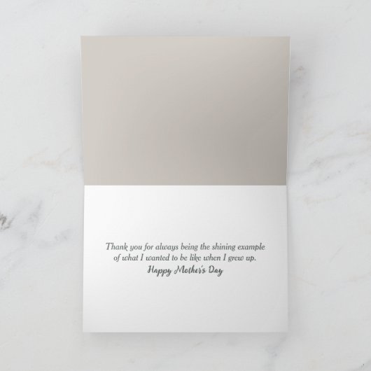 Mutter und Tochter zum Muttertag Karte (Innenseite)