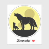 Mutter und Wolf Pup Aufkleber (Blatt)