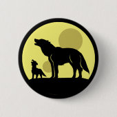 Mutter und Wolf Pup Button (Vorderseite)