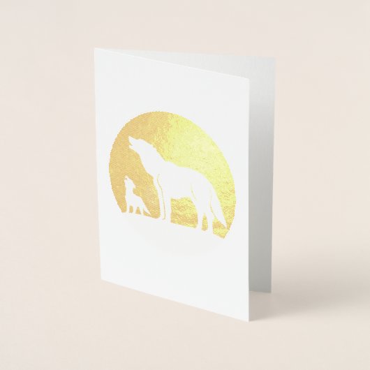 Mutter und Wolf Pup Folienkarte (Vorderseite)