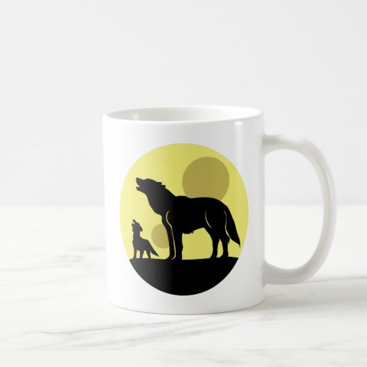 Mutter und Wolf Pup Kaffeetasse (Rechts)