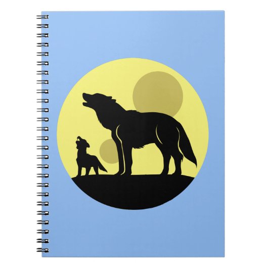 Mutter und Wolf Pup Notizblock (Vorderseite)