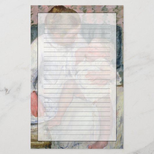 Mutter ungefähr, zum ihres schläfrigen Kindes, Briefpapier (Vorderseite)