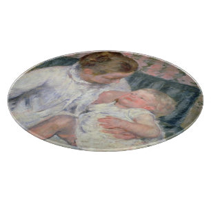 Mutter ungefähr, zum ihres schläfrigen Kindes, Schneidebrett