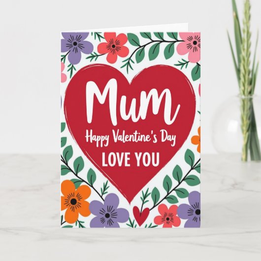 Mutter Valentinstag Lieb Dich Karte (Vorderseite)