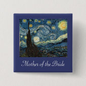 Mutter/Vater der Braut/Bräutigam Starry Night Button (Vorderseite)