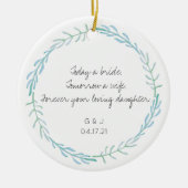 Mutter Vater der Braut Geschenk - Beach Blue Keramik Ornament (Vorne)