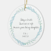 Mutter Vater der Braut Geschenk - Beach Blue Keramik Ornament (Links)