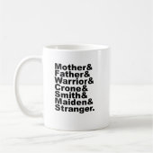 Mutter & Vater & Warrior & Krone & Smith & Maiden Kaffeetasse (Links)