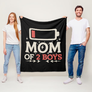 Mutter von 2 Jungen, niedriger Akku, lustiger Mutt Fleecedecke