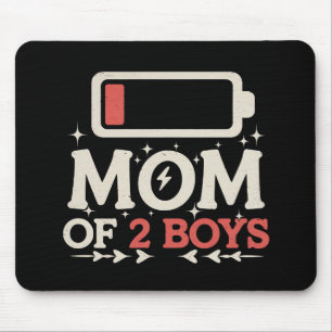 Mutter von 2 Jungen, niedriger Akku, lustiger Mutt Mousepad