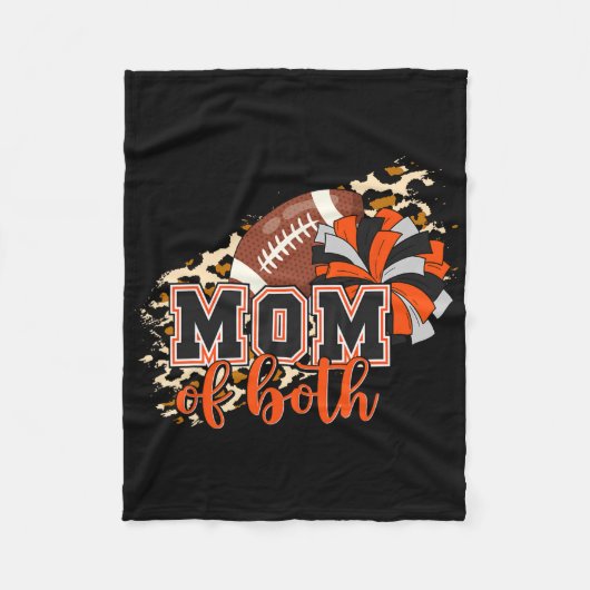 Mutter von beiden Football Cheer Orange Schwarzer Fleecedecke (Vorderseite)