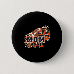 Mutter von beiden Football freut sich Orange Schwa Button