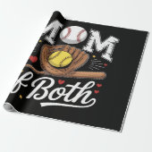 Mutter von beiden Game Day Baseball Softball Geschenkpapier (Ungerollt)