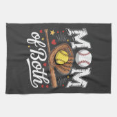 Mutter von beiden Game Day Baseball Softball Geschirrtuch (Horizontal)