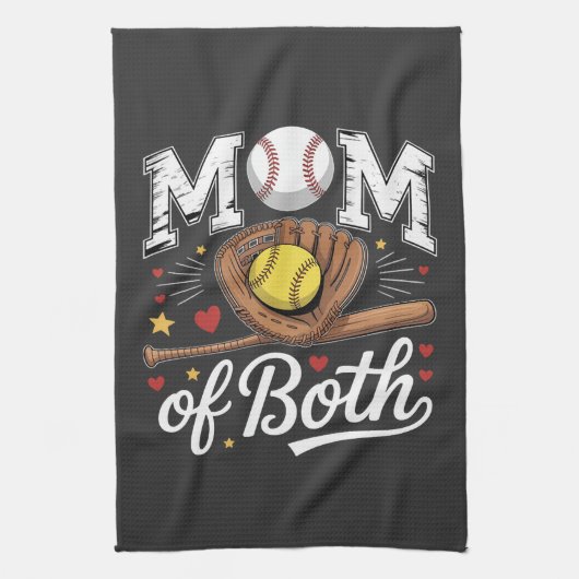 Mutter von beiden Game Day Baseball Softball Geschirrtuch (Vertikal)