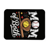 Mutter von beiden Game Day Baseball Softball Magnet (Horizontal)