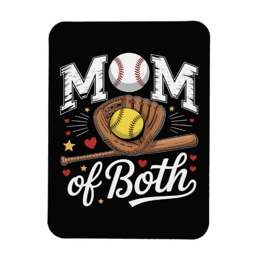 Mutter von beiden Game Day Baseball Softball Magnet (Vertikal)