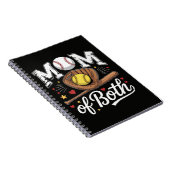 Mutter von beiden Game Day Baseball Softball  Notizblock (Rechte Seite)