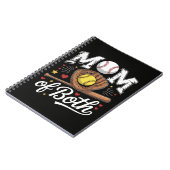 Mutter von beiden Game Day Baseball Softball  Notizblock (Linke Seite)