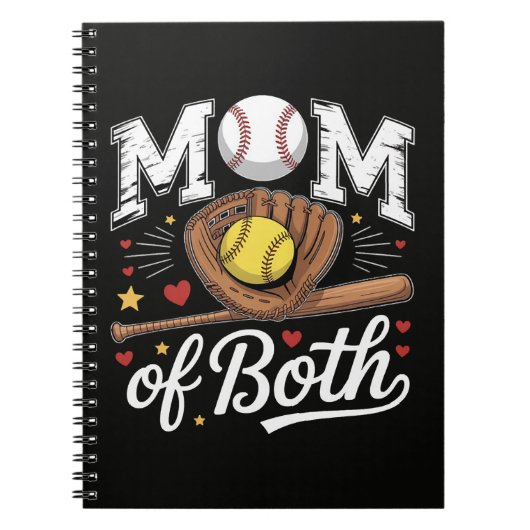Mutter von beiden Game Day Baseball Softball  Notizblock (Vorderseite)