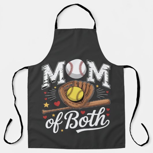 Mutter von beiden Game Day Baseball Softball Schürze (Vorderseite)