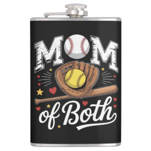 Mutter von beiden Spieltag Baseball Softball Flachmann