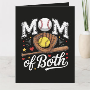 Mutter von beiden Spieltags Baseball Softball Dankeskarte