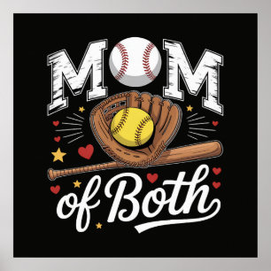 Mutter von beiden Spieltags Baseball Softball Poster
